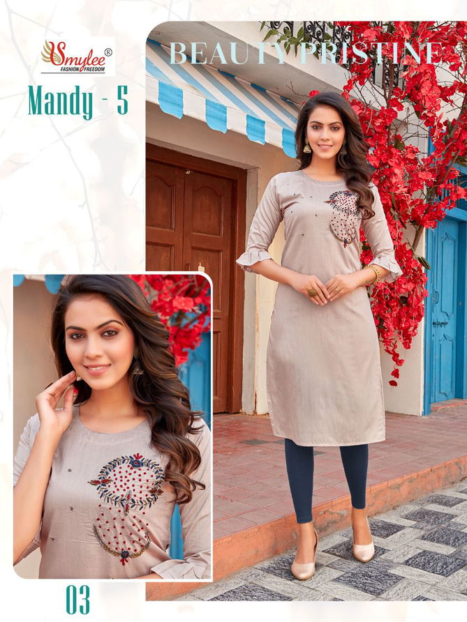 Smylee Mandy 5 Stylish Designer Ethnic Wear Heavy Silk Designer Kurti Collection